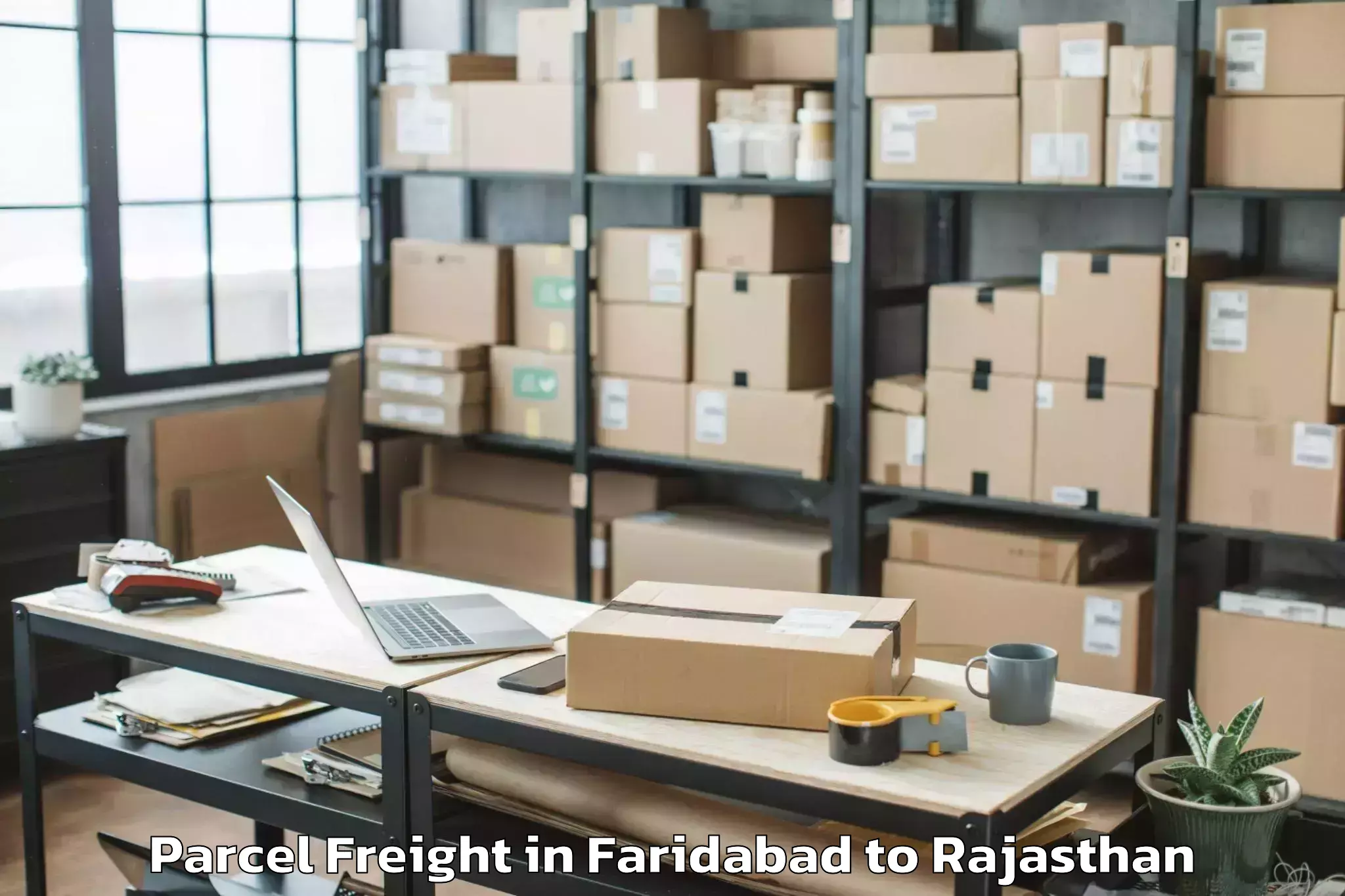 Book Faridabad to Chhoti Sadri Parcel Freight Online